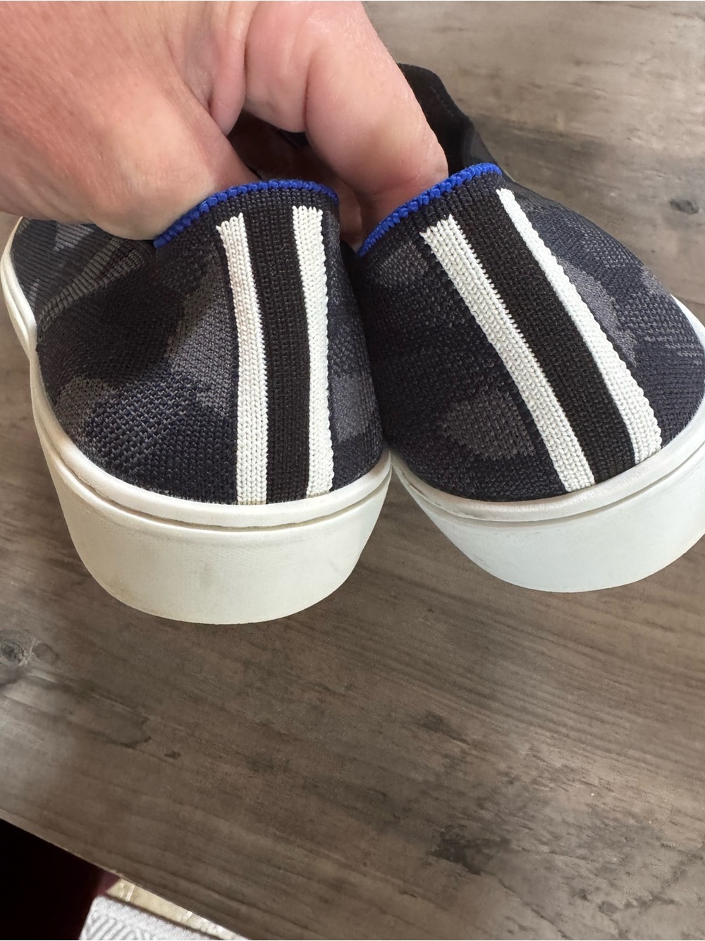 Rothy's Women's Charcoal Camo Slip-On Sneakers - Picture 4 of 4